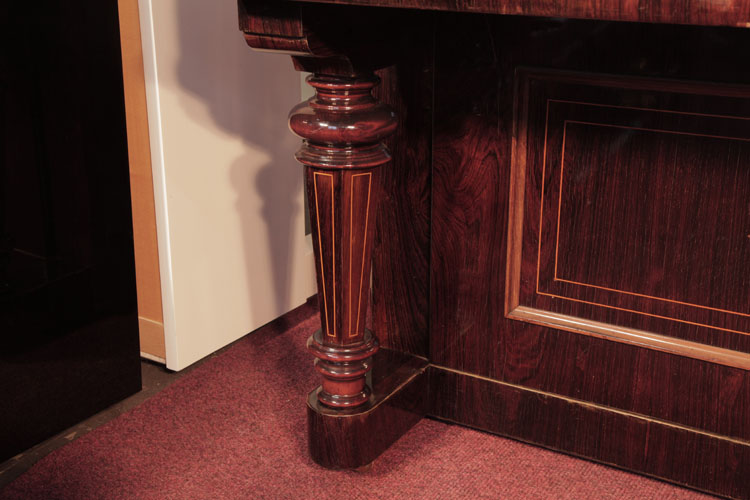 Ascherburg turned, faceted piano leg with stringing accents