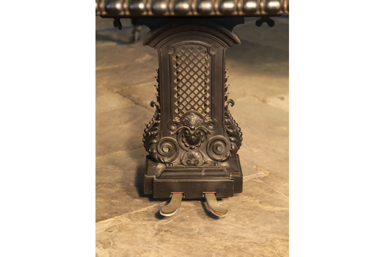 Bechstein model C ornately carved piano lyre with cut-out basketwork, anthemions, scrolls and feathers