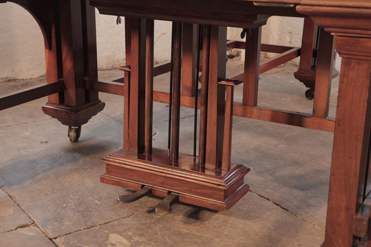 Bechstein architectural, two-pedal piano lyre with three rods and square spindles