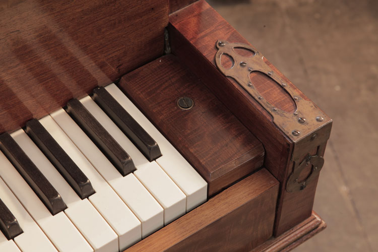 Bechstein square piano cheek with openwork copper mounts 