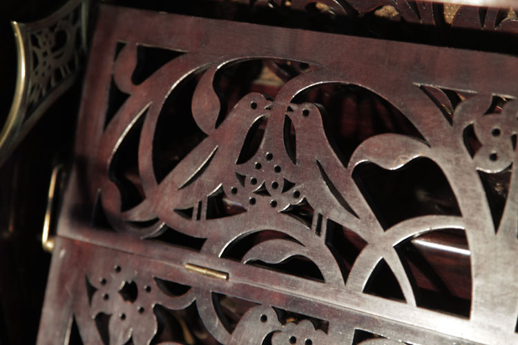 Bechstein stylised birds and foliage on music desk fretwork