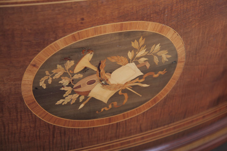 Broadwood inlaid panel featuring musical instruments and foliage 