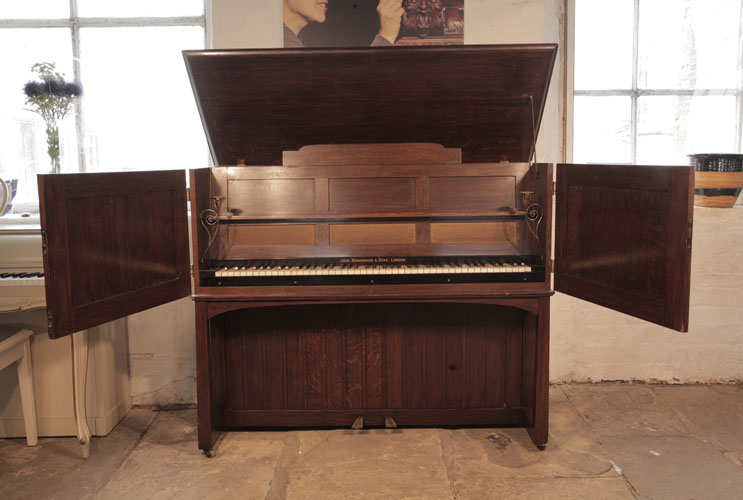 Broadwood piano revealed inside the piano cabinet
