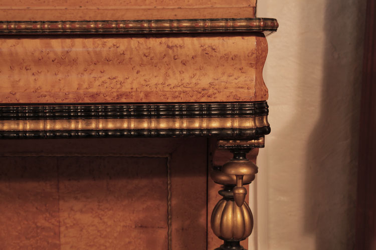 Chappell sinuous piano fall with black and gilt scalloped border