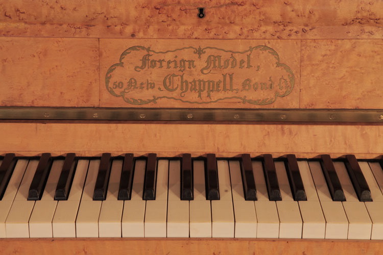 Chappell maker's name inlaid in brass on fall 