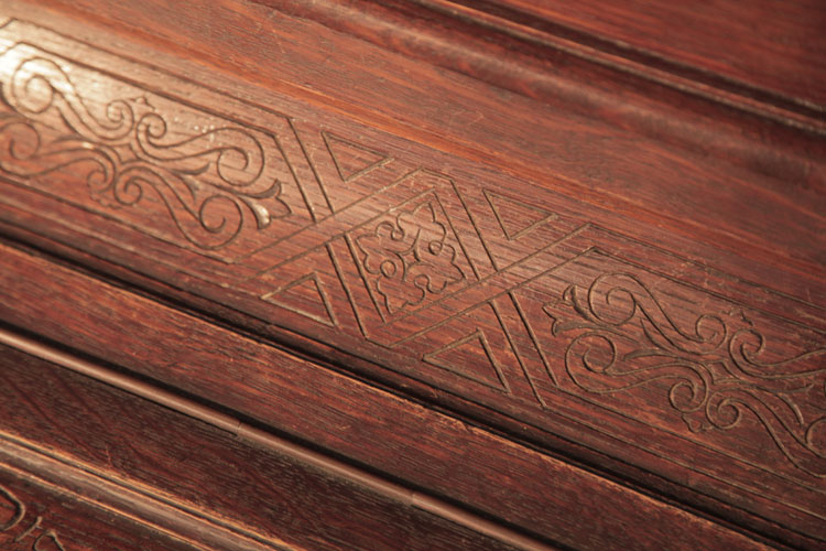 Francke piano fall carved stylised foliage and floral detail