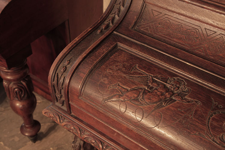 Francke piano cheek carved with bellflowers 