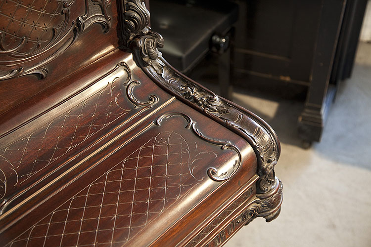 Francke piano fall carved latticework and acanthus detail