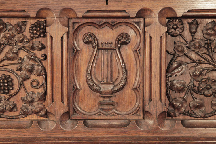 Gebruder Knake front panel carved with a central lyre in high relief