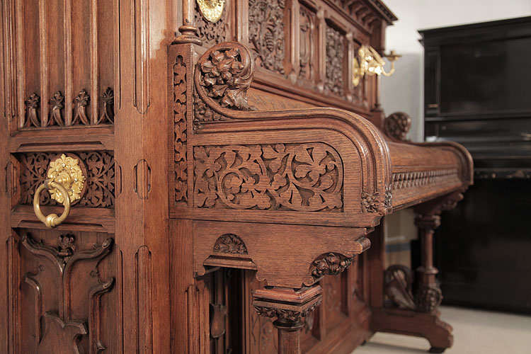 Gebruder Knake ornately carved piano cheek 