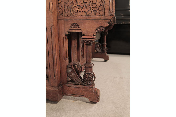 Gebruder Knake Classical columnar, piano leg with dragons reclining at the base 