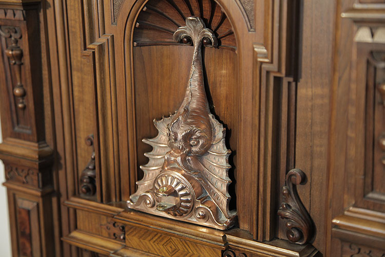German piano ornate coppersconce in a sea monster design 