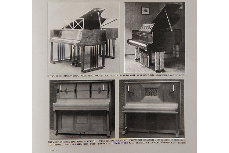 Picture of this Ibach piano in 'Innen Dekoration - Die Gesamte Wohnungskunst in bild und wort Herausgeber: Hofrat Alexander Koch XXII Jahrgang by Darmstadt Verlagsanstalt Alexander Koch' 