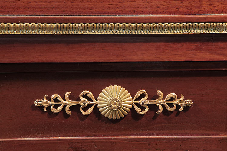 Ibach gate leg pediment with ormolu detail featuring a central floral rosette and corn stalks