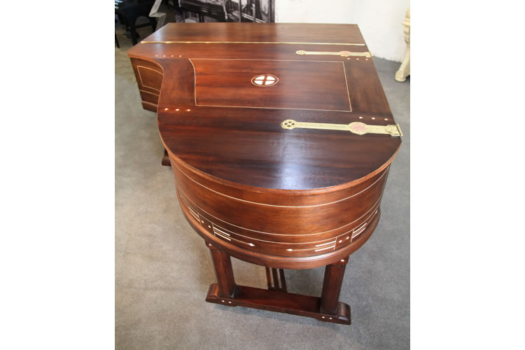 A full view of this Lipp grand piano lid shows the design off to full effect