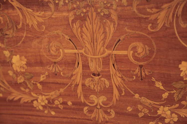 Pleyel inlay detail featuring acanthus, flowers and foliage