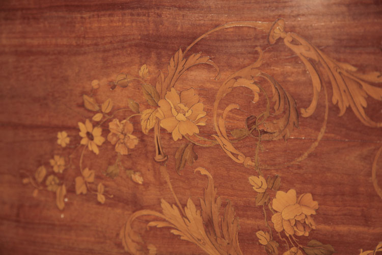 Pleyel inlay detail featuring acanthus, flowers and foliage