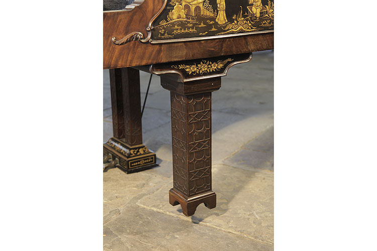 Schiedmayer Malborough piano leg with applied fret carving