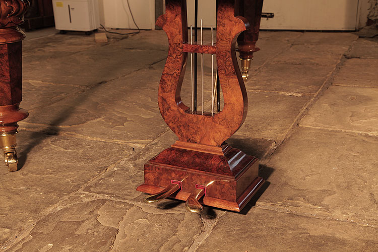 Schiedmayer traditionally shaped, two-pedal piano lyre  