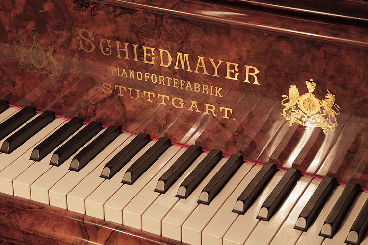Schiedmayer manufacturers name inlaid on fall