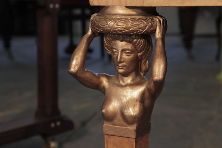 Soren Jensen nude female bronze caryatid detail on piano leg 