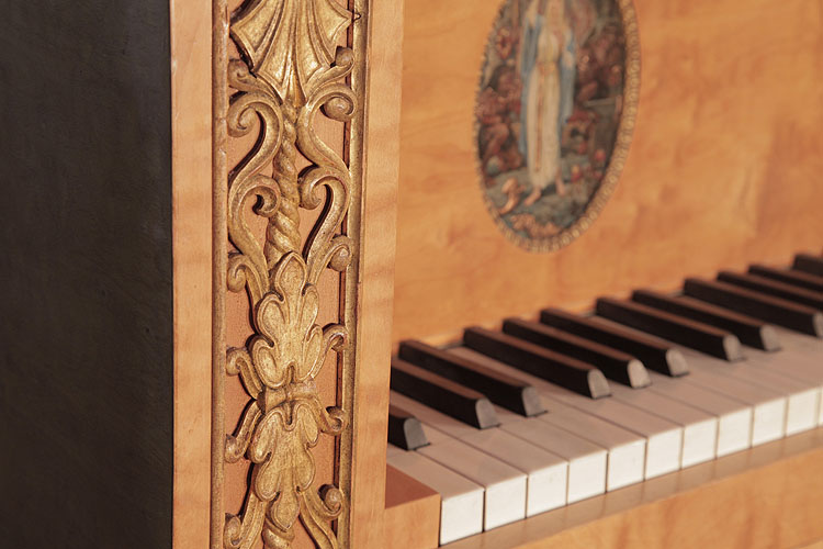 Soren Jensen piano cheek with gilt panels carved with shells, foliage and scrolls