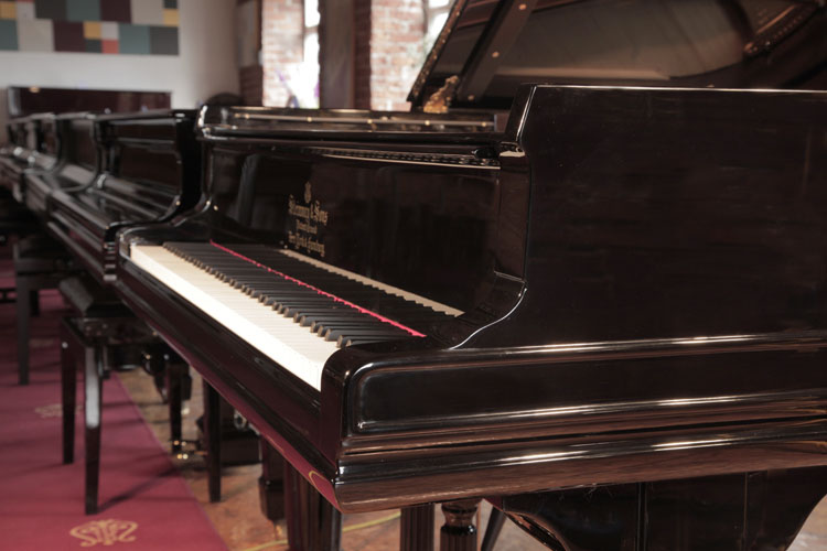 Steinway Model A serpentine piano cheek   with dual linear case moulding