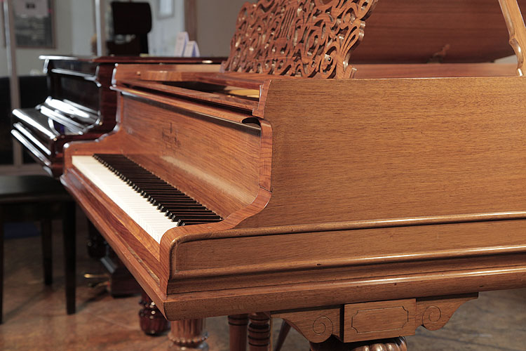 Steinway Model A piano cheek detail with antique styling