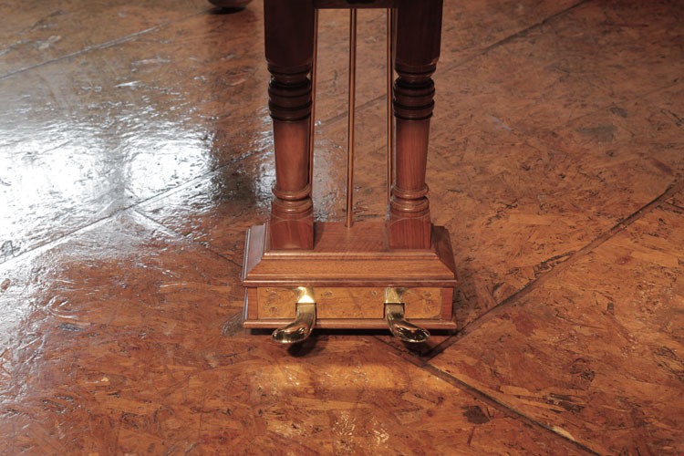 Steinway Model O two-pedal piano lyre with brass footplate 