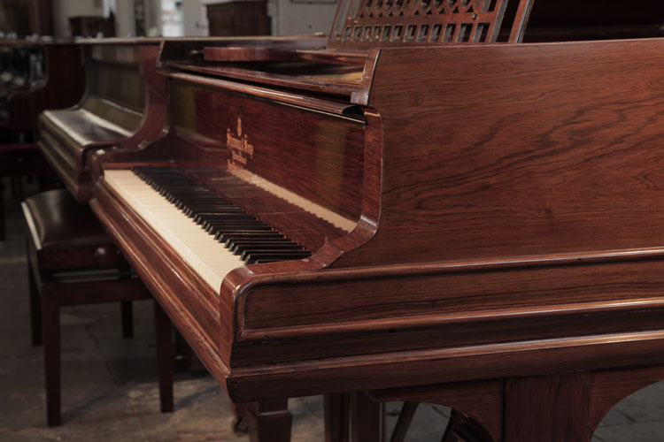 Steinway Model A serpentine piano cheek with dual linear case moulding