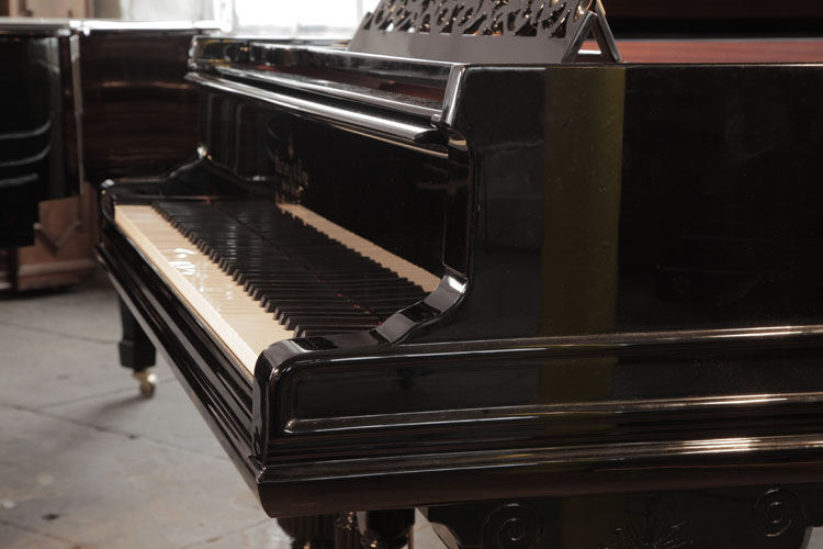 Steinway Model B serpentine piano cheek with double linear case moulding