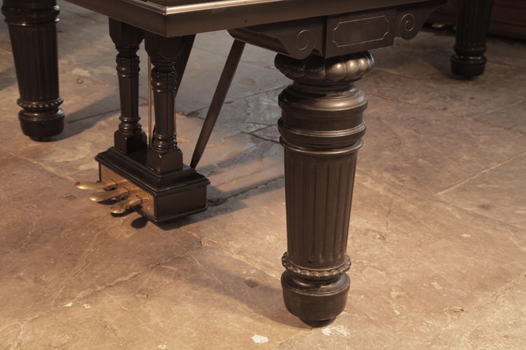 Steinway Model B fluted, barrel piano leg with sunken casters and gadrooning detail  