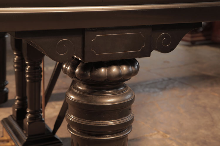 Steinway piano leg pediment carved with scrolls and gadrooning detail 