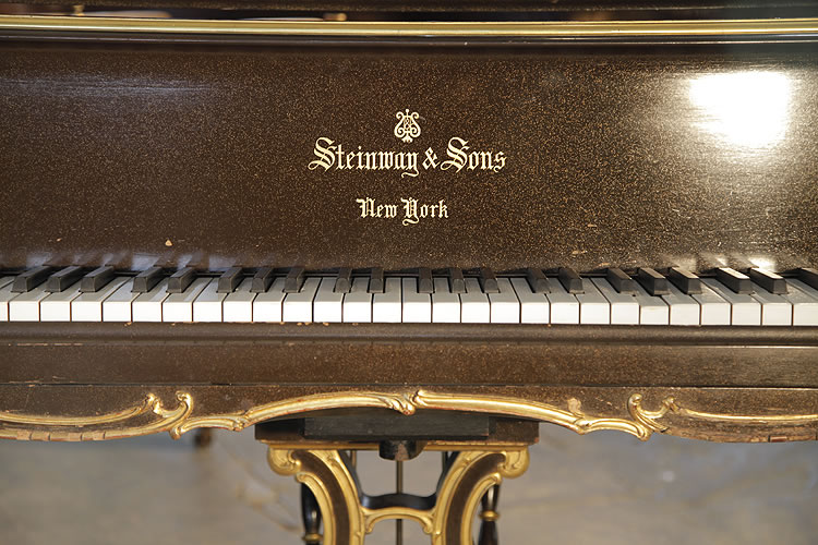 Steinway Model B piano manufacturers logo on fall
