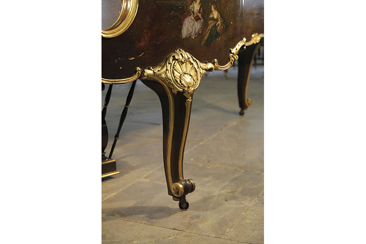 Steinway Model B scroll foot cabriole leg with gilt accents