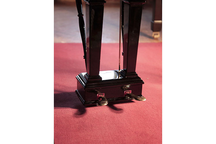 Steinway Model O two-pedal piano lyre with brass pedals