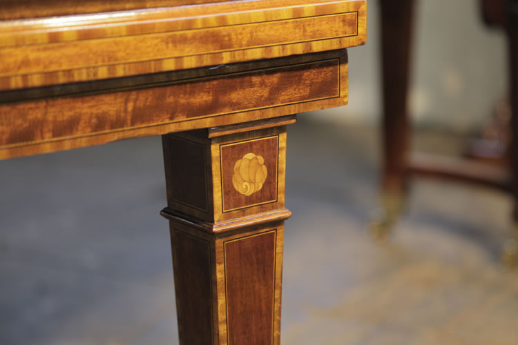 Inlay detail on piano leg pediment