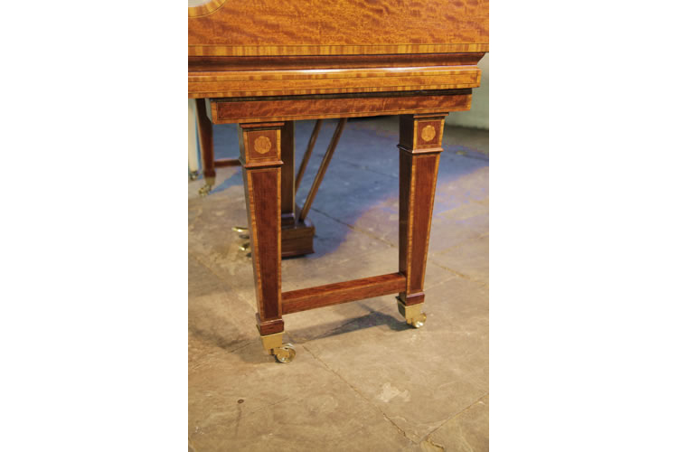 Steinway gate legs inlaid with crossbanding and stringing detail