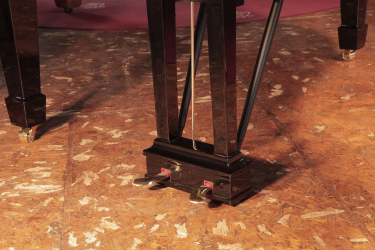 Steinway Model O two-pedal piano lyre with brass pedals