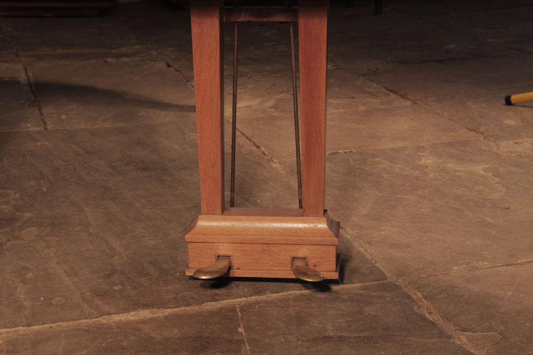 Steinway Model O two-pedal piano lyre with brass pedals