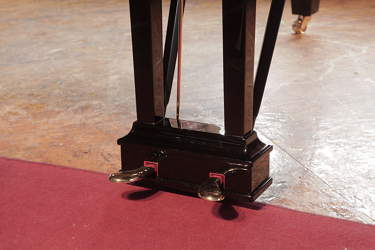 Steinway Model O two-pedal piano lyre with brass pedals