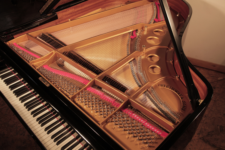 Steinway rebuilt instrument. Piano has been rebuilt in Germany by Steinway Academy trained technicians using 100% Steinway parts.