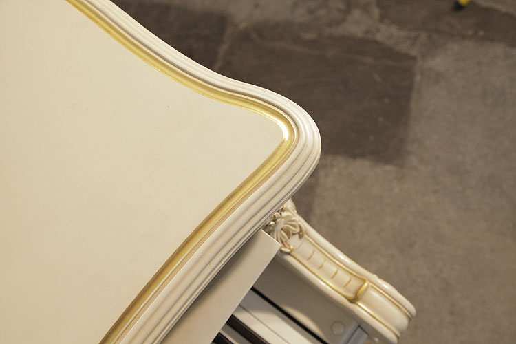 Steinway Model O piano lid with bevelled edge and gilt accents