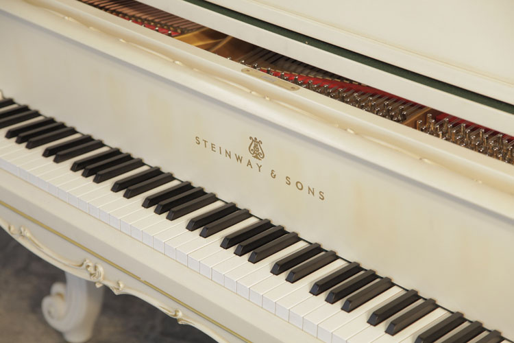 Steinway Model O manufacturer's logo on fall