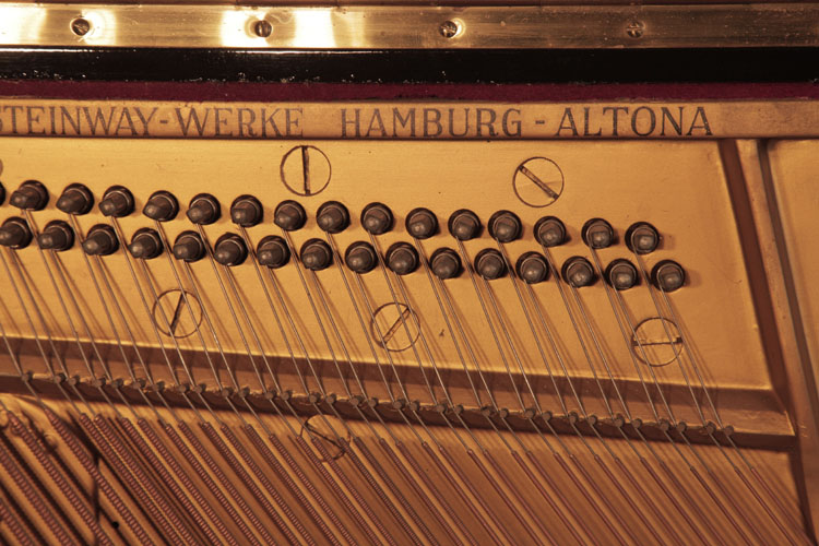 Steinway manufacturer's stamp on frame. Made in Hamburg