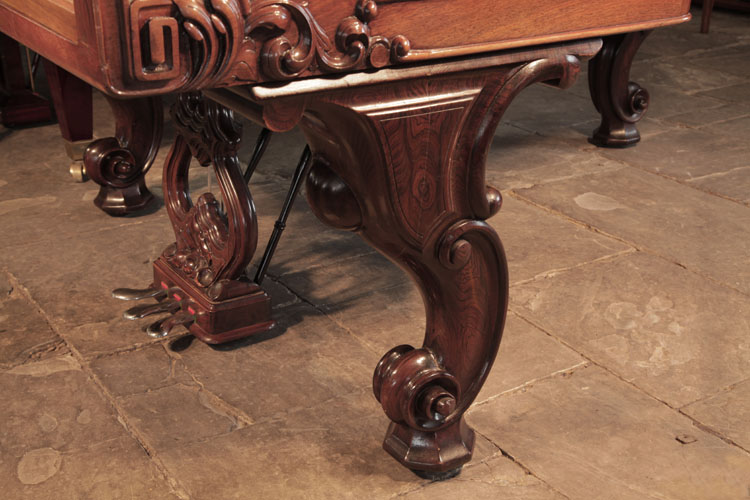 Steinway Style 1 reverse scroll piano leg with scroll feet