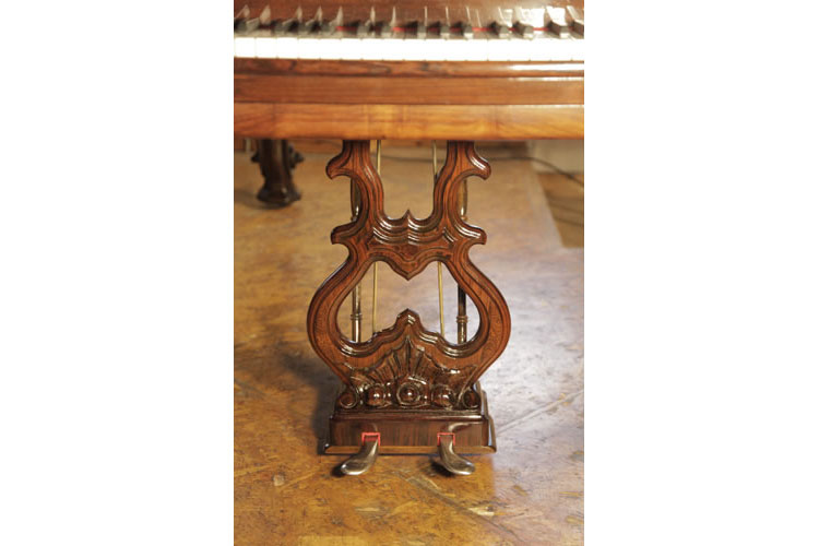Steinway Rococo style, two-pedal lyre carved with a stylised shell