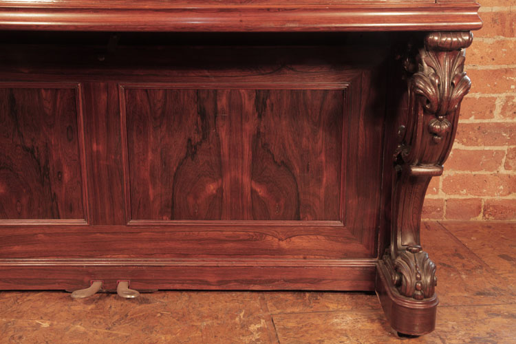 Steinway bottom panel in book-matched rosewood