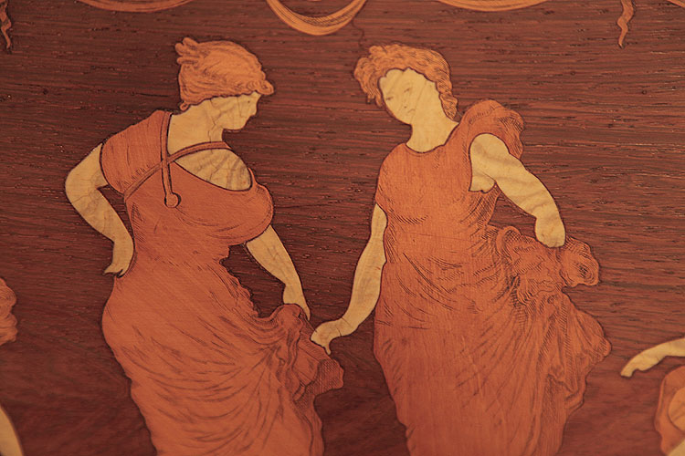 Inlaid dancing ladies detail
