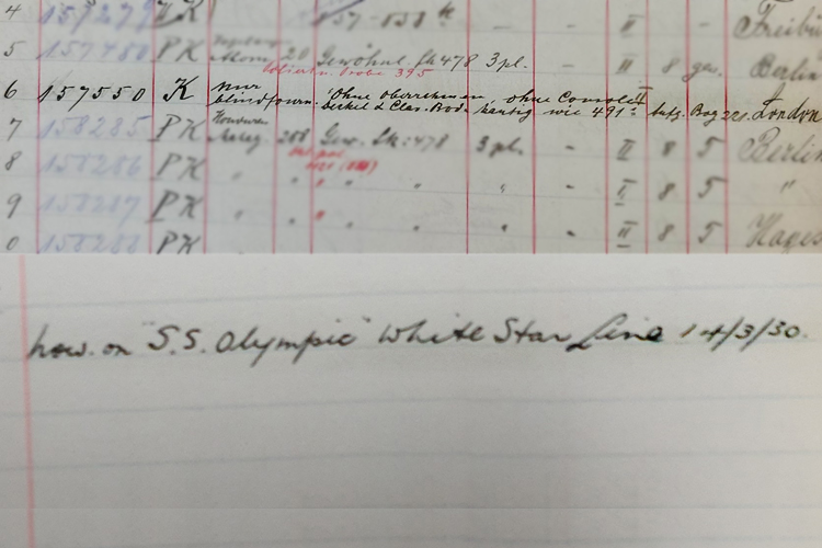 Steinway Records show the piano left the Hamburg factory unfinished and was sent to its London branch where it was embellished by Harland & Wolff's interior decoration company Aldam Heaton & Co  with gilt carvings